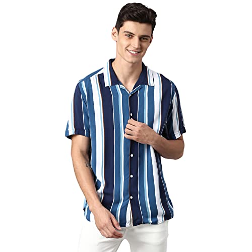 Image of Dennis Lingo Navy Casual Shirts for Men