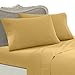 Italian 600 Thread Count 100% Egyptian Cotton (NOT Microfiber Polyester) Sheet Set DEEP Pocket, Queen, Gold, Premium Italian Finish