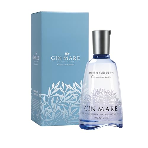 Gin Mare Mediterranean Gin 700 ml con Astuccio – Premium Gin con 4 botaniche principali che ricordano le coste mediterranee. 42,7% vol.