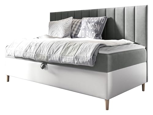 Mirjan24 Boxspringbett Junior Chapeni II mit Bettkasten Holzfüße...
