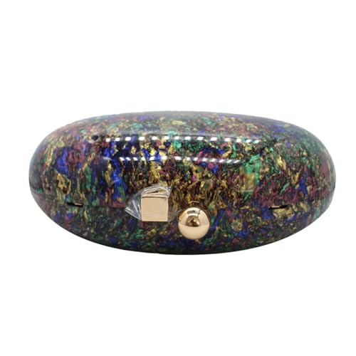 Image of Acrylic Evening Clutch Bag for Women Shell Shape Shoulder Crossbody Bag Glitter Marble Purse Handbag
