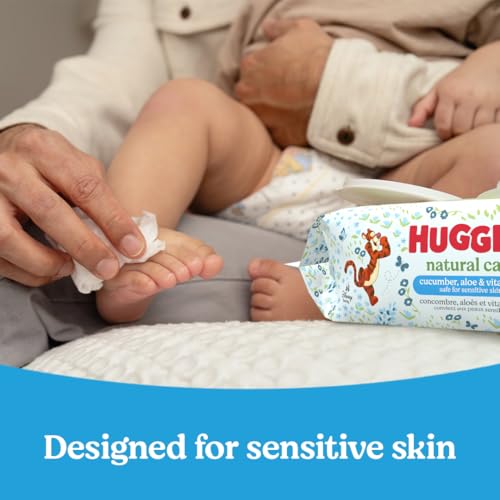 Image of Huggies Natural Care Cucumber, Aloe and Vitamin E Baby Wipes, Hypoallergenic, Scented, 15 Flip-Top Packs (960 Wipes Total), Packaging May Vary