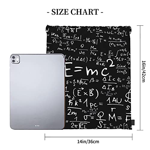 Mathematical Equation Drawstring Backpack Gym Bag for Women Men String Cinch Bag Lightweight for Shopping Travel Sport Yoga - Image 5