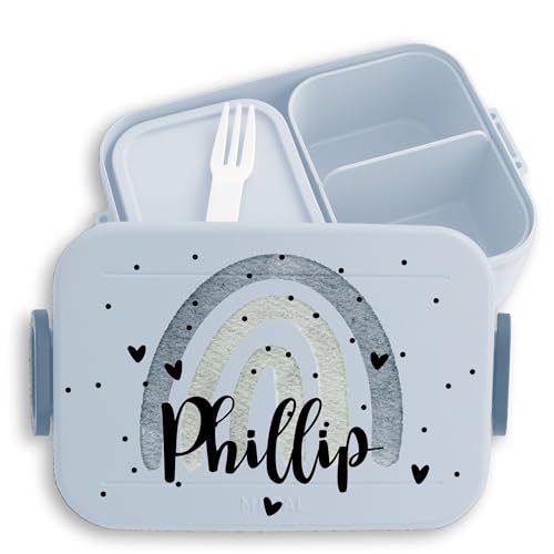 Geschenk Mit Namen Personalisiert Regenbogen Brotdose Hellblau PV-66189851