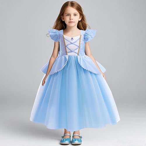 Disfraz completo princesa azul para niñas 9-10 años miniatura 2