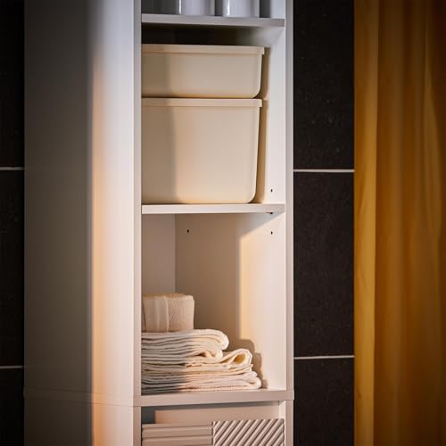SoBuy Bathroom Cabinet Tall Slim Bathroom Storage Cabinet with Laundry Hamper, White Freestanding Bathroom Unit with Adjustable Shelves MDF 30x170x30 cm BZR158-W - Image 4