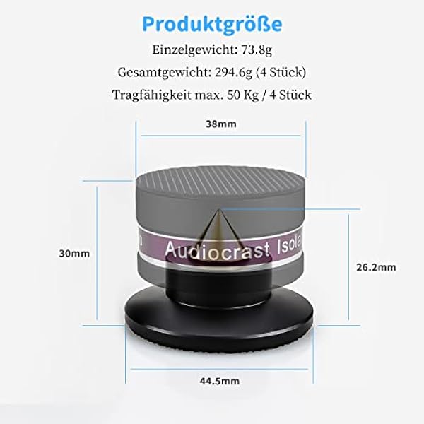 Tertullus 4-х секционный регулируемый по высоте комплект для сабвуфера с подставками HiFi ножки для колонок грузоподъемность 50 кг