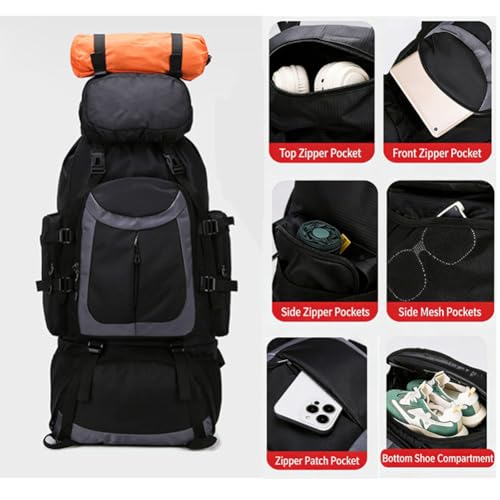 Sac à dos de voyage 90l imperméable pour grands treks - 4
