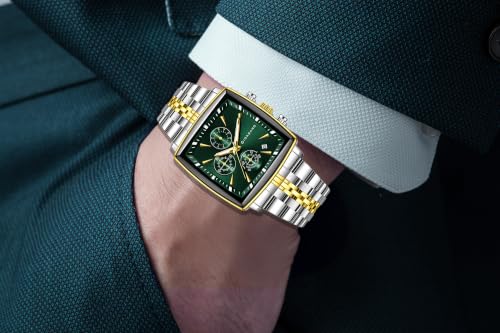 Image of Giordano Multi Function Watch for Men with Square Dial, Stainless Steel Strap and Date Display
