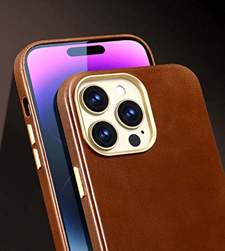 Funda para iPhone 14 de cuero retro protector antichoque compatible carga inalambrica 5