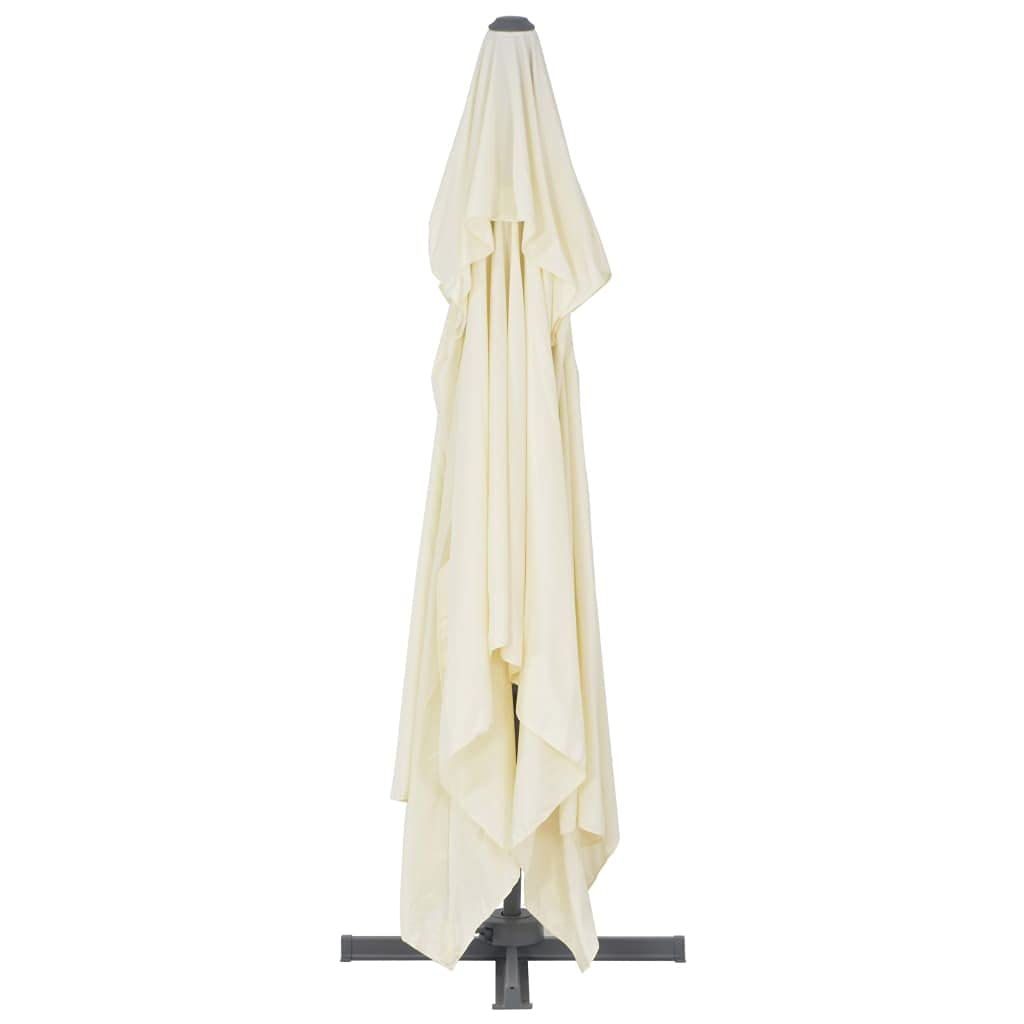 Homgoday Sombrilla jardín voladiza con Palo de Aluminio Arena 400x300 cm Sombrilla de Jardín,Protección UV Sombrilla Jardín Grande Orientable Jardín Parasol Balcón
