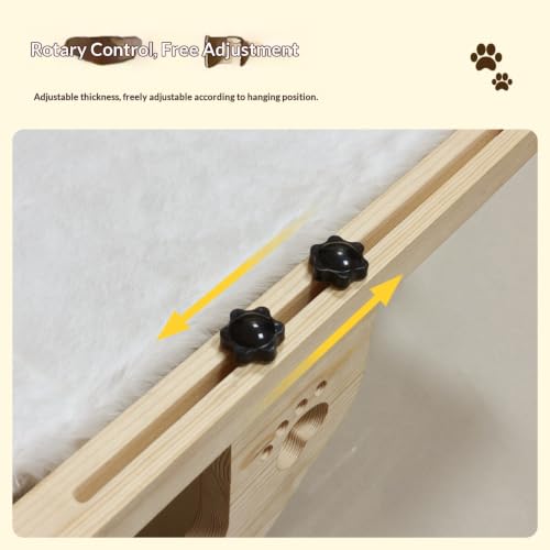 Hängematte mit Fenster für Katzen, verstellbar, aus Holz, für Fenster, Bett, Sofa, Katzenbett-7