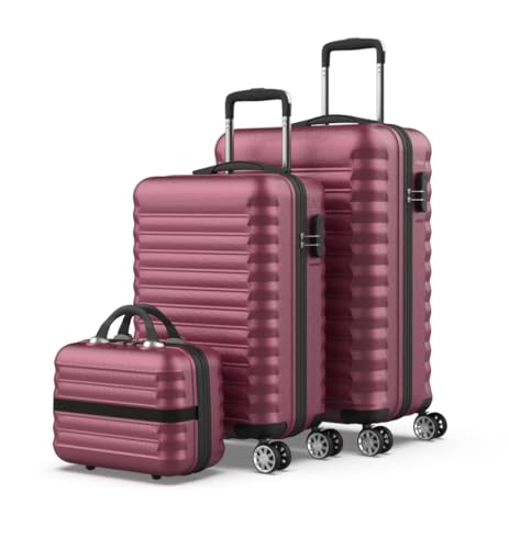 Set di valigie rigide: viaggia dove e come vuoi grazie alle sue 2 taglie; valigia da cabina (53 x 33,5 x 22 cm, Capacità: 34,5 l/2,26 kg, Peso max.: 13 kg, Valigia media (63 x 39,5 x 26,8 cm), Capacità: 60 l/2,75 kg, Peso max.: 18 kg; e trousse da toilette (dimensioni: 31 x 31 x 17 cm, Capacità: 11 l/0,66 kg, Peso max.: 5 kg)