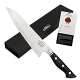 GARANTIERTE PERFEKTION: beste Verarbeitung, perfekte Balance, sanfter Übergang vom Kropf zur Klinge und abgerundete und polierte Kanten. Dazu ein Griff in ausgefeilter Ergonomie aus dem formbeständigen und attraktiven Micarta, für komfortables und ermüdungsfreies Schneiden selbst für Profis.