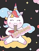 Sketchbook: Cute Unicorn, Large Journal With Blank Paper For Drawing And Sketching & Crayon Coloring for Girls, 109 Pages, 8.5" x 11" (Kids Drawing Books) 1711353159 Book Cover