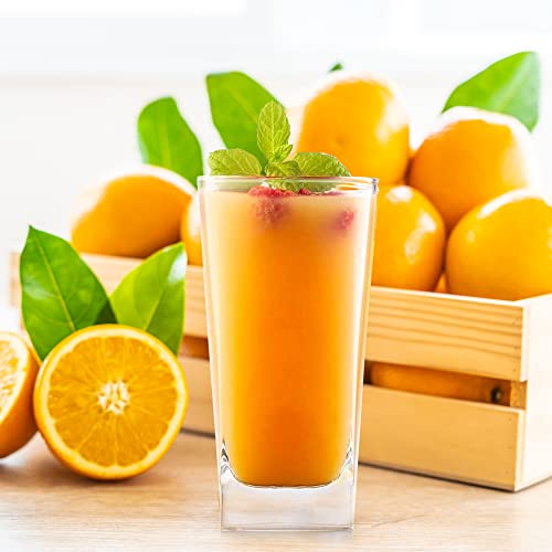 Highball Glasses [Set Of 4] + 4 Stainless Steel Straws, 16 Oz Lead-Free Crystal Clear Glass, Elegant Drinking Cups For Water, Wine, Beer, Cocktails And Mixed Drinks - Round Top, Square Bottom #TOP5