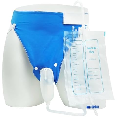 Urine Collector Bag, Prevent Leakage Portable Silicone Urinal with Catheter Tube for Men, Elderly Incontinence Bedridden Patients Drainage System(Elderly Men) Cover