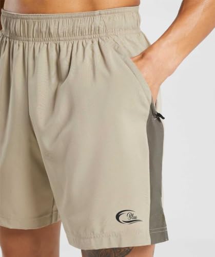 Image of CBlue Men's Outdoor Quick Dry Lightweight Sports Shorts with 2 Zipper Pockets, Breathable Hiking Running Gym Workout Athletic Shorts | CBblue Men's Quick Dry Sports Shorts with Zipper Pocket