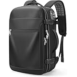 [クールベル] バキュームバックパック 旅行用 – 60L 拡張可能 Vacpack バックパック、TSAロック/ノートパソコン用コンパートメント（17インチ対応）、耐水圧縮バッグ付き、フライト＆ビジネス用（クラシックブラック）