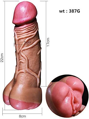 Masturbatore 2 in 1 con vibratore e figa vaginale - Fallo anale in silicone estremamente morbido/pene con fica tascabile giocattolo sessuale portatile per uomini donne coppie gay lesbiche