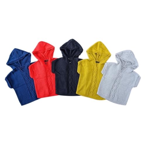 Baby Boys Girls Cable Knit 𝗛ooded Vest V-Neck Sleeveless Pullover Sweater Fall Winter Loose Solid Sweatshirt4