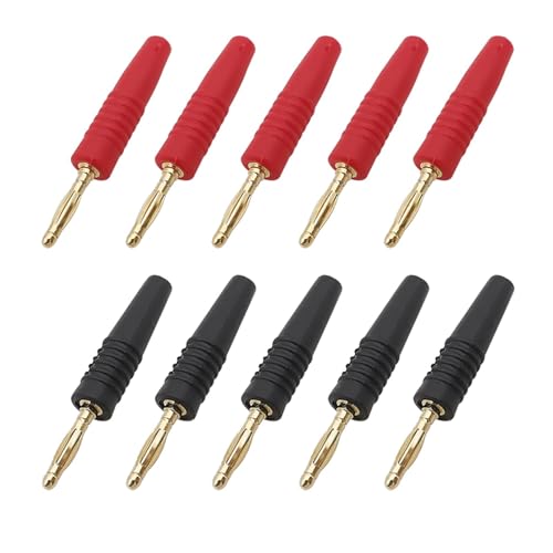 Fiche banane 2mm plaqué or conductivité stable type à souder 10pcs