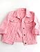 Unilexi Women's 3/4 Sleeve Colored Cropped Denim Jacket Light Wash Short Jean Jacket Trucker Coat(0096-Pink-XL)