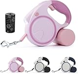 DAQI 5M Correa Retráctil para Perro, Correa para Pasear Perros 1 Roll Bolsas de Basura y Dispensador de Bolsas, Cinta de...