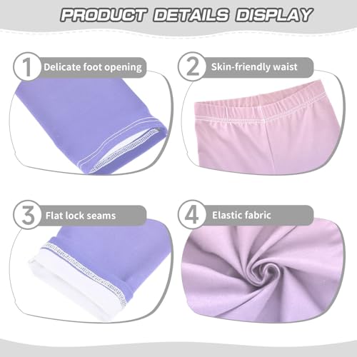 DOMIKING Purple Pink Gradient Girl's Leggings Pants Kids' Yoga Pants Stretchy Athletic Leggings Bottoms 4 Years3
