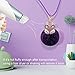 Anple Real Rabbit Fur Ball with Artificial Fox Head Inlay Pearl Rhinestone Key Chain for Womens Bag or Cellphone or Car Pendant (Purple2)