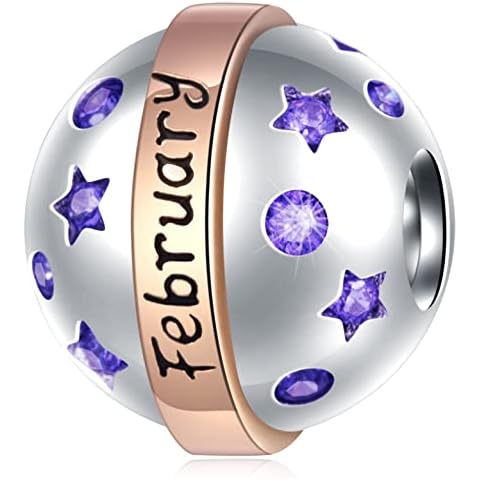 Bola de piedra de cumpleaños de febrero Charm-Pulsera de Pandora Cover