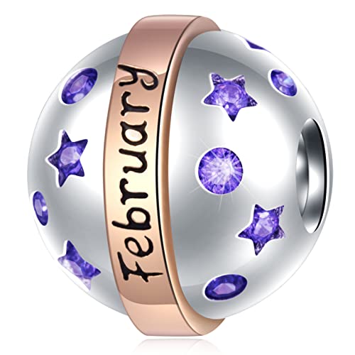 Pulsera de serpiente charms piedra nacimiento plata 925 rosa
