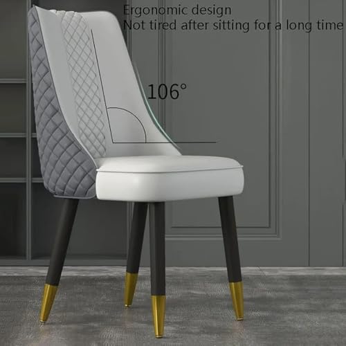 Image of Dream Furnishing - Set of 6 Dinning Chairs Elegant & Luxury Looks Strong Metal Frame Legs for Home Cafe Office Hotel (Dark Grey-Ivory Set of 6)