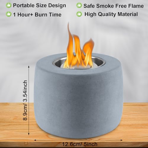 OIAMO Tischkamin, Bio Ethanol Kamin Indoor und Outdoor, Bioethanol Tischkamin echte Feueratmosphäre, Tischfeuer Set für Balkon Deko – Bild 4