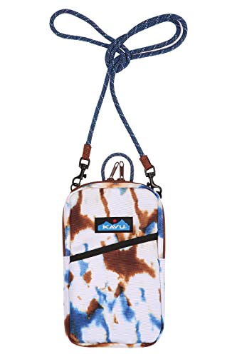 Image of KAVU Essential Case Zip Crossbody Wallet with Rope Strap - Earth Sky Tie Dye