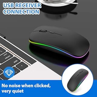 NHQZ Mouse Bluetooth Wireless Compatibile con Laptop/Macbook/iPad/iPhone (iOS 13.1.2 e successiva) Mini Mouse Ricaricabile 3DPI Regolabile Bluetooth4.0(e)