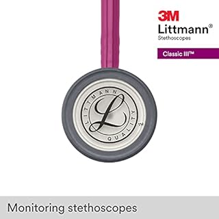 3M Littmann Stetoscopio per il monitoraggio Classic III, tubo auricolare lampone, 69 cm, 5648