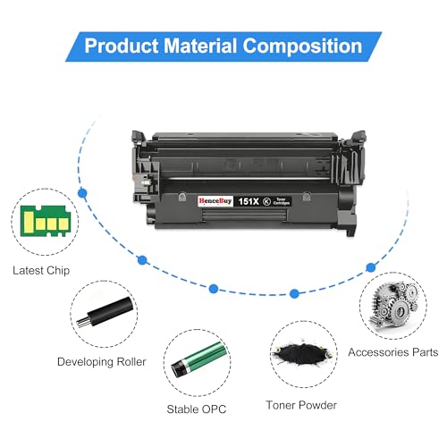 Image of Compatible 151X Toner Cartridge 1-Pack for HP 151X W1510X | 151X 151A Black Toner Cartridge Works for HP LaserJet Pro 4003dn 4003dw 4003d MFP 4103dw 4103fdn 4103fdw Printers