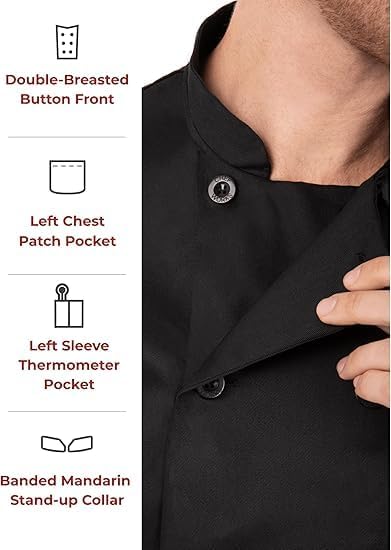 Image of uniformer Half Sleeves Chef Coat for Men | Double-Breasted Chef Coat With Reversible Closure | Comfortable & Stylish | Easy Care & Breathable | Ideal for Chefs, Cooks, and Kitchen Staff