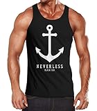 Neverless® Herren Tank-Top Anker Muskelshirt Muscle Shirt schwarz L