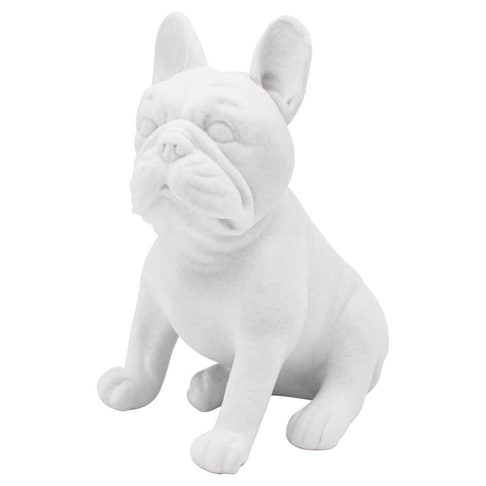 Lesser & Pavey White Velvet French Bulldog Designed Ornament | Home Decor Animal Ornaments For All Homes or Offices | Decorative Home Accessories For All Types of Homes
