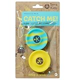 HABA Terra Kids Pocket-Frisbee 2er-Set – Mini-Wurfscheiben aus weichem Silikon – Blau/Gelb – für Kinder ab 4 Jahren – Outdoor-Frisbees für Park, Strand & Camping – 2013974001