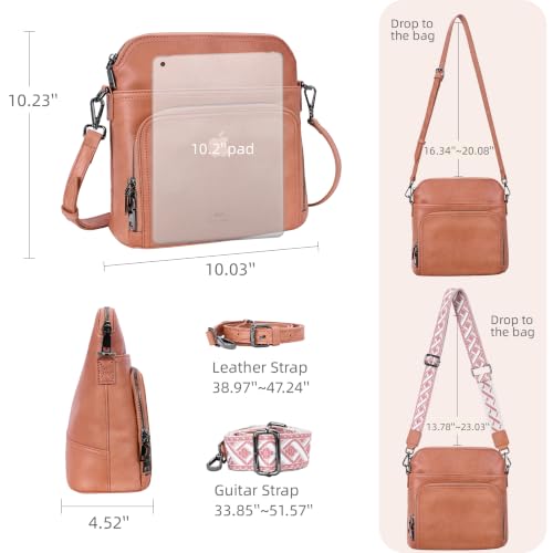 Image of Iswee Leather Crossbody Bag Women Purse and Handbag with Built in Wallet