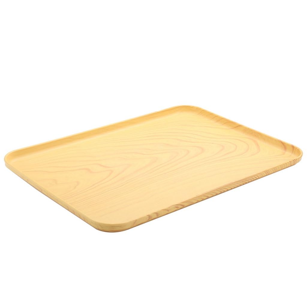 Bandejas para Servir Bandeja rectangular con imitación de madera, adecuada for servir té, trigo y agua en restaurantes de té, cafeterías y hoteles familiares Bandejas para Servir Comida(Color:C)