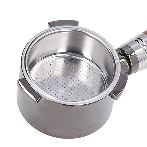 Psytfei 51Mm Reusable Zinc Alloy Coffee Filter With Wood Handle Bottomless Portafilter Bottomless Coffee Portafilter For Ecp3420 Coffee Machine #TOP5