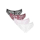 【Sicher auf empfindlicher haut】100 % Hypoallergenes Material. Dieser sexy Tanga kann Gerüche gut aufnehmen und schnell Trocknung, damit Sie sich auf jeden Fall frisch fühlen. Der premium-sanft stoff schlüpfer sorgt für eine seidig glatte note für Ihre empfindliche haut.Die Spitze reizt nicht die privaten Teile, kann die privaten Teile des Weibchens pflegen.