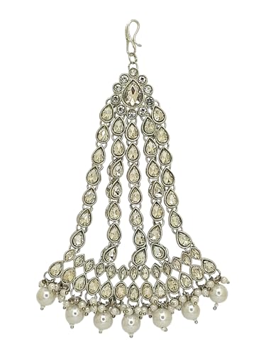 Image of Gold Plated Stone Studded Maang Tikka Head Jewellery For Women and Girls