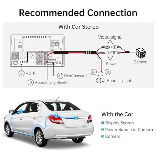 Image of ATOTOZONE AC-HD03LR 720P Rearview Backup Camera with 180 Wide-Angle,VSV (Virtual Surround-View),Live Rear View,Clear Night Vision,IP67 Waterproof,Compatible with A6PF /A6PL /S8(Excluding S8 UN /MS /Gen4)