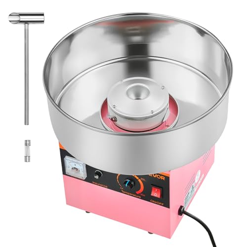 VEVOR Cotton Candy Machine Commercial, 1000W Electric Candy Floss Maker, Easy Use with 15 inch Stainless Steel Bowl and Sugar Scoop, Makes Hard Candy for Home Kids Birthday, Family Party, Pink by VEVOR - Image 3