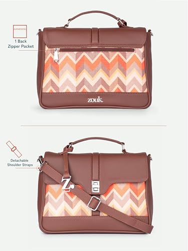 Image of ZOUK | Women's Vegan Leather | Stylish Handbag with Adjustable Strap, Top Handle |